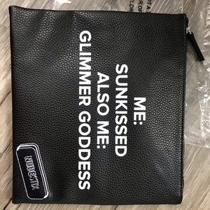 Nudestix black leather sunkissed makeup bag
